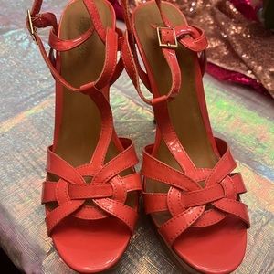 Paprika Chevy-S Salmon Patent Pumps